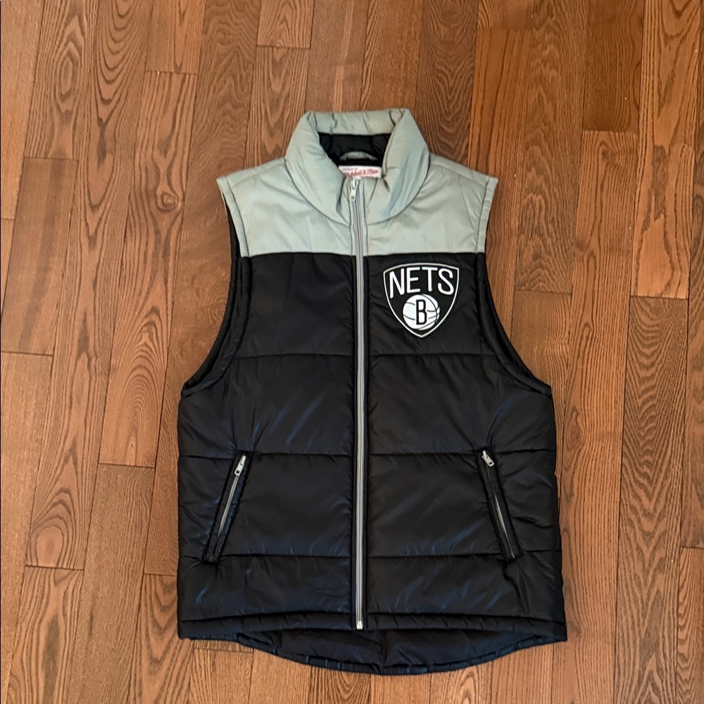 Mitchell & Ness Black and Gray Nets Vest